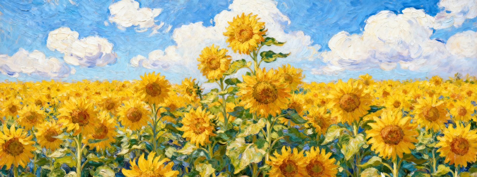 Sunflower field oil painting — printed shed design